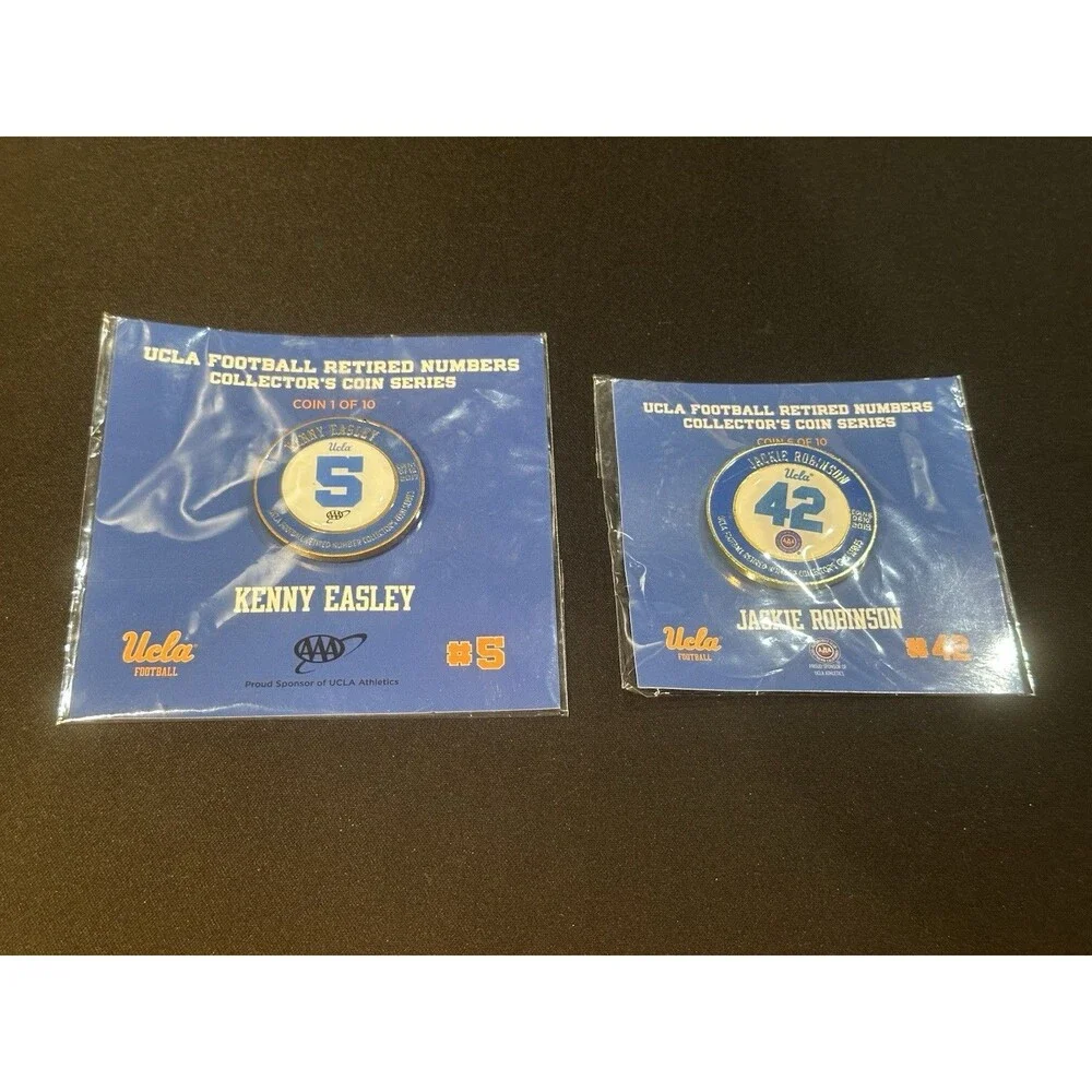 2 x UCLA Retired Numbers Collectors Coin Series Kenny Easley Jackie Robinson #42